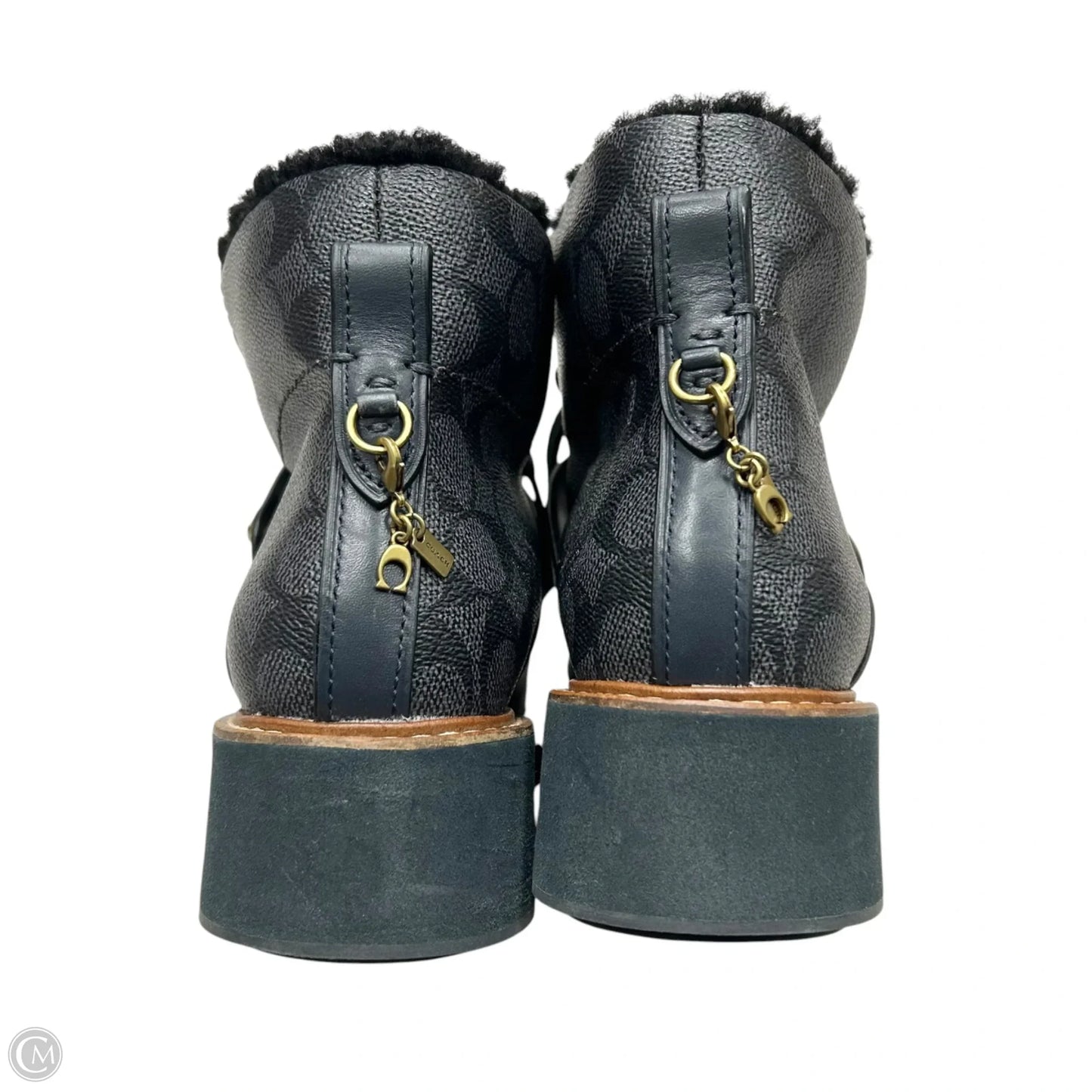 Boots Designer By Coach In Black & Grey, Size: 10