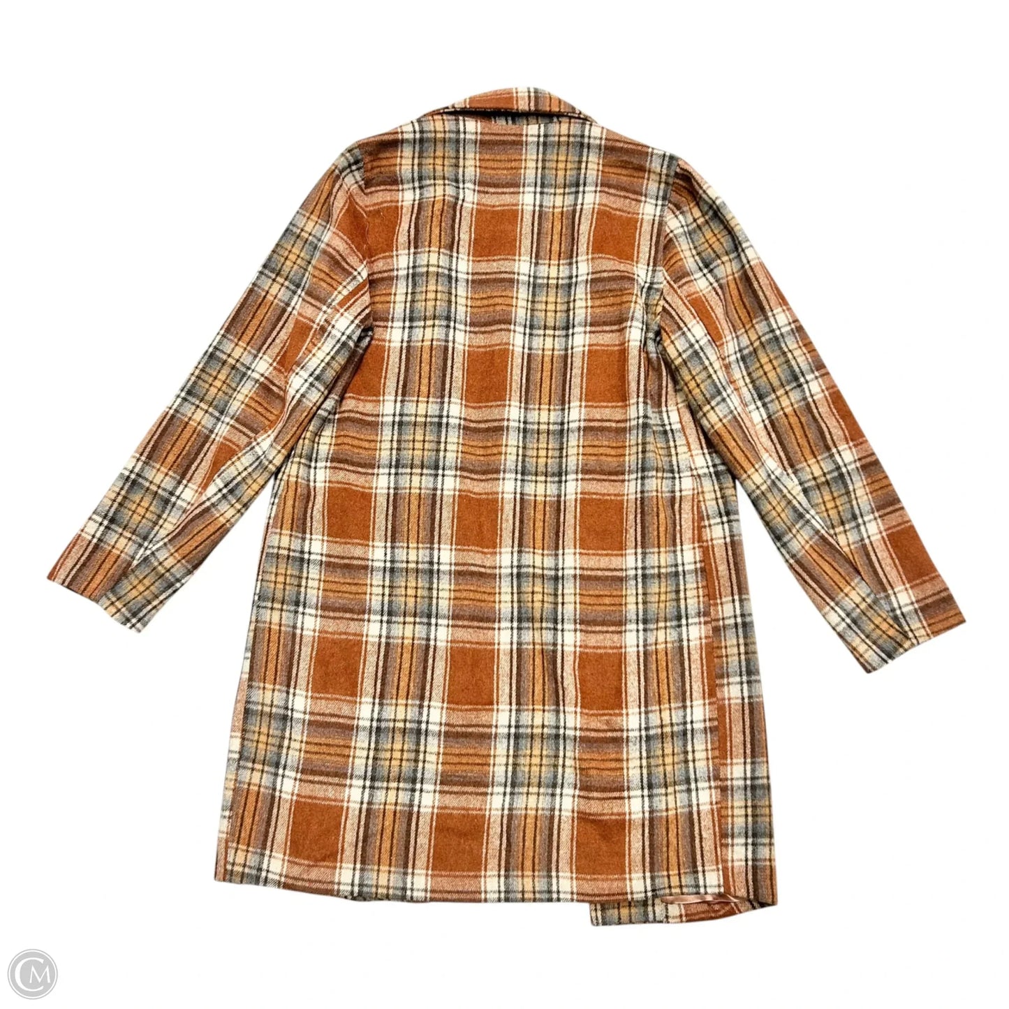 Coat Peacoat By Andree By Unit In Brown & Cream, Size: M