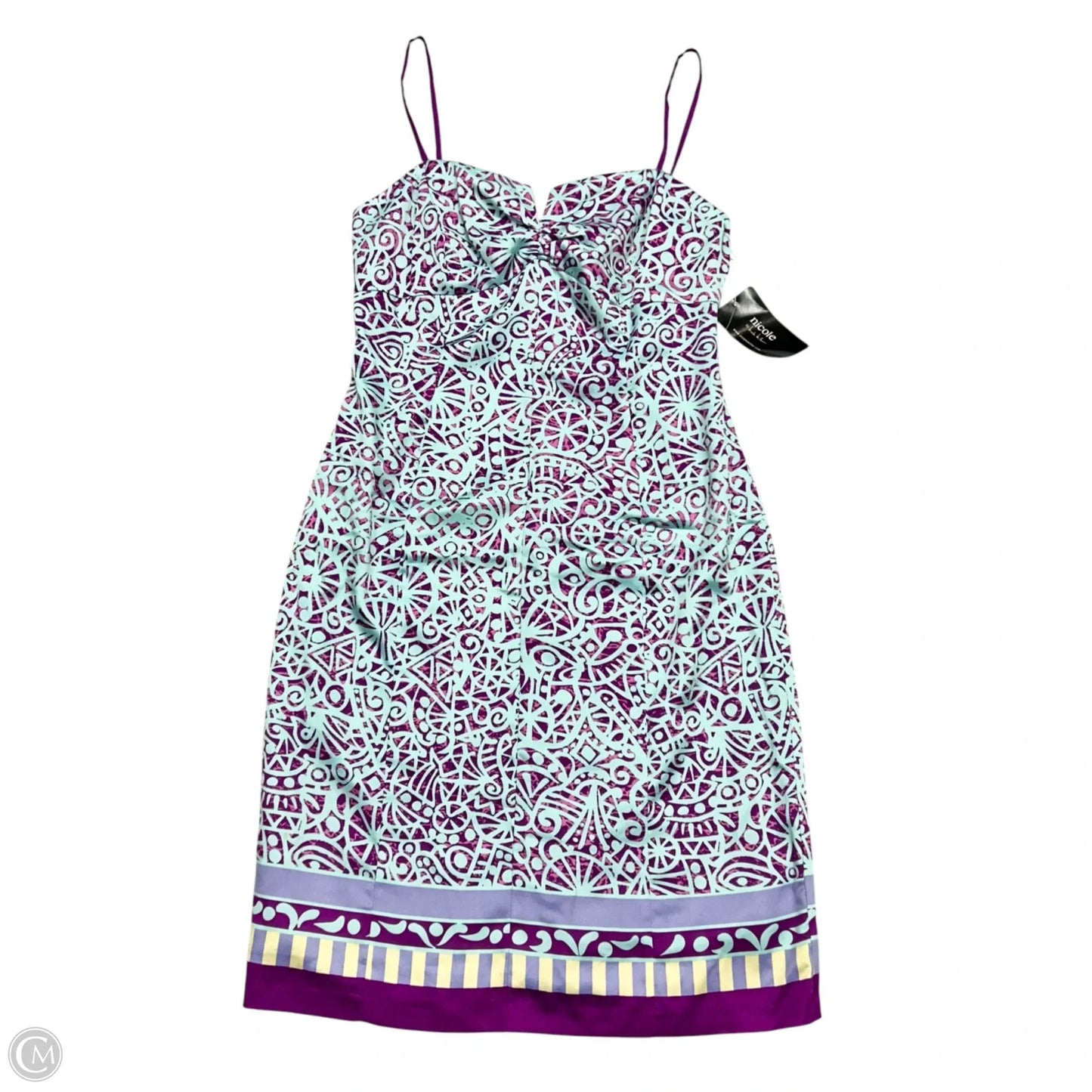 Dress Party Midi By Nicole Miller In Blue & Purple, Size: M
