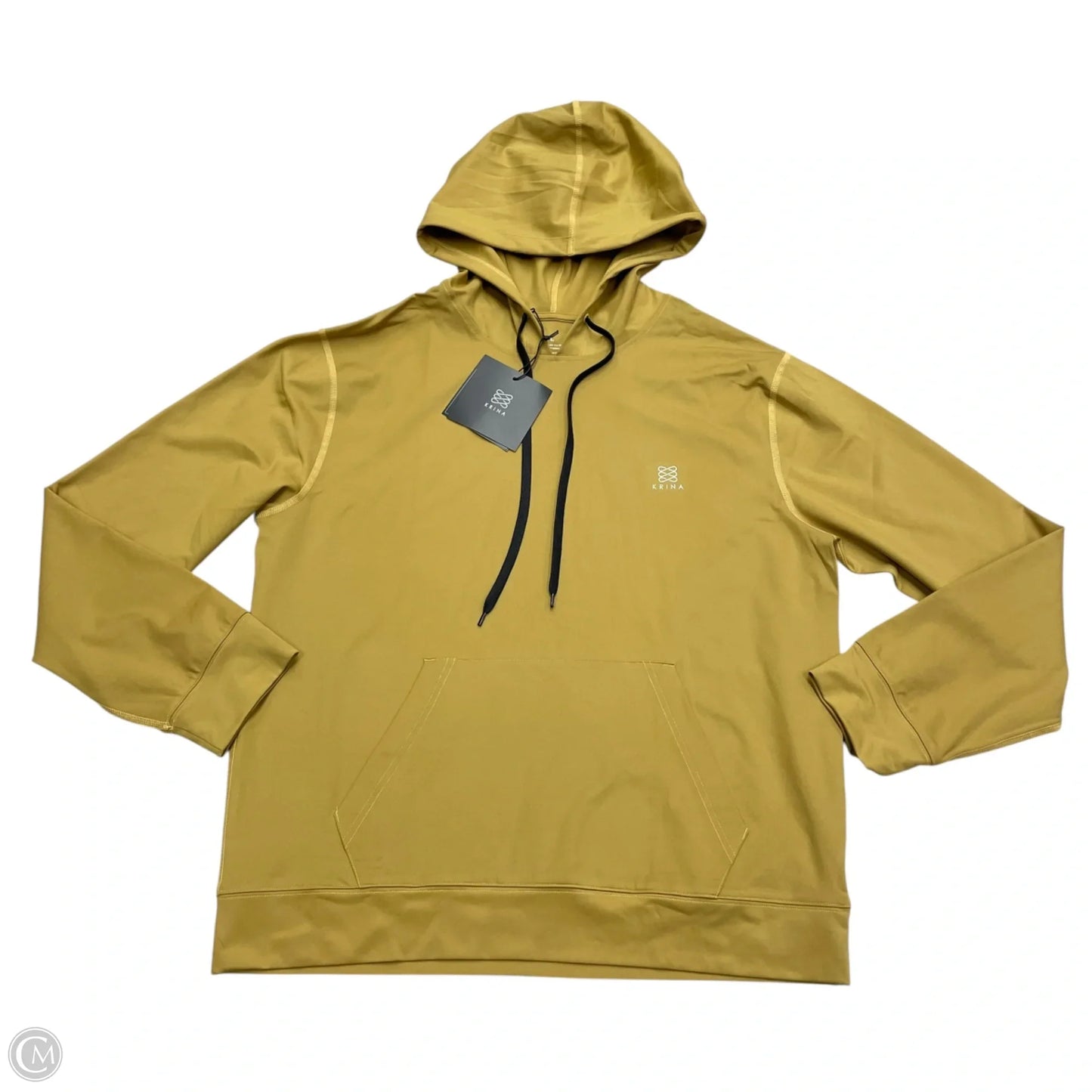 Athletic Sweatshirt Hoodie By Krina In Gold, Size: L
