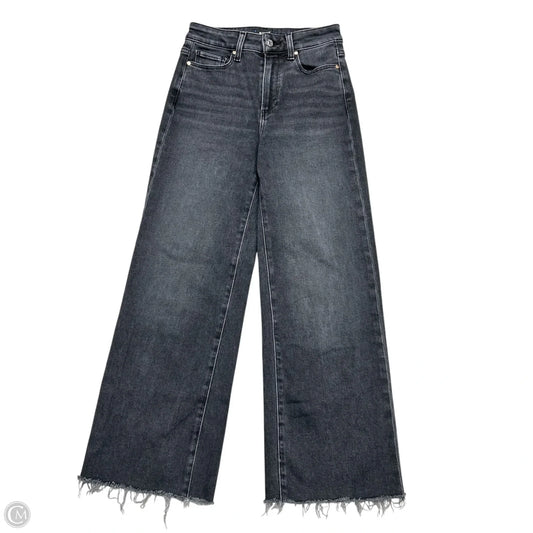 Jeans Wide Leg By Paige In Black Denim, Size: 0