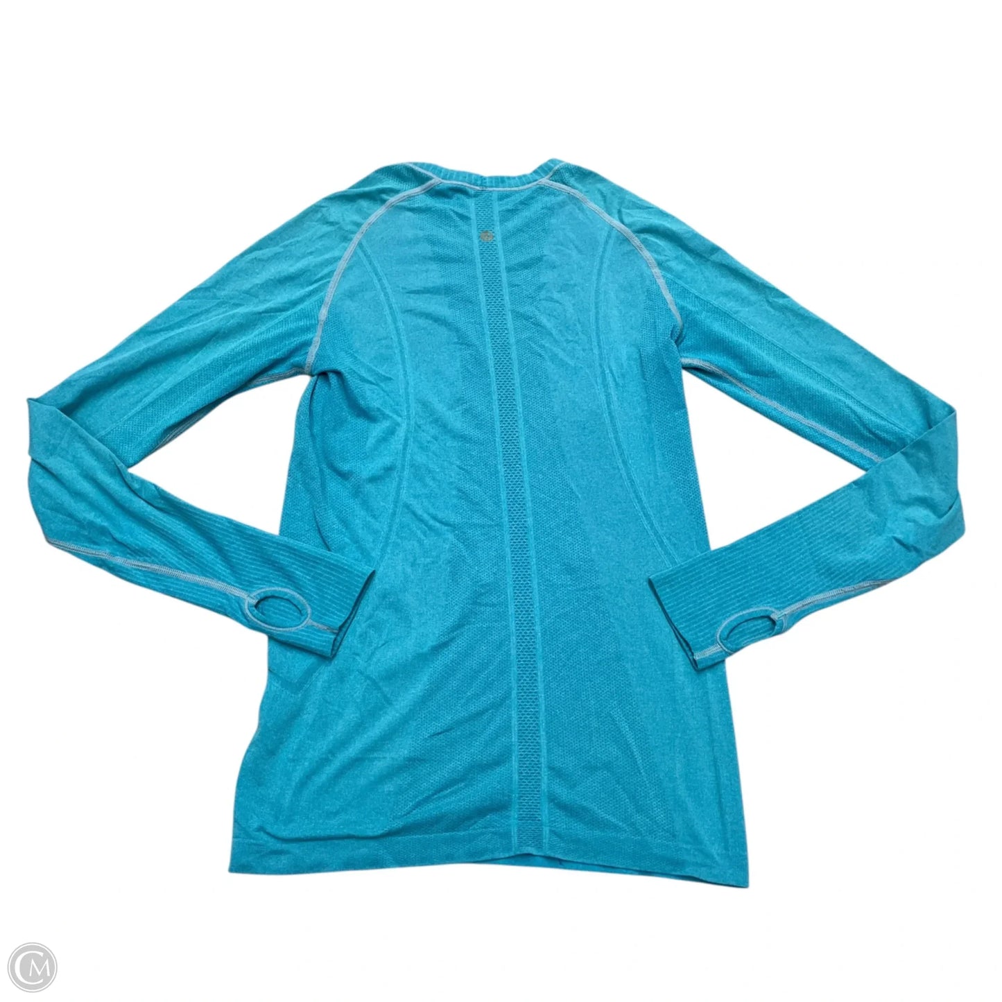 Athletic Top Long Sleeve Collar By Lululemon In Blue, Size: M
