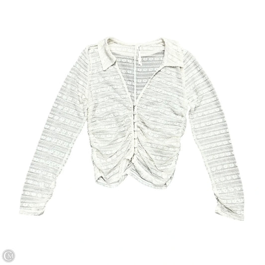 Top Long Sleeve By Anthropologie In Ivory, Size: M