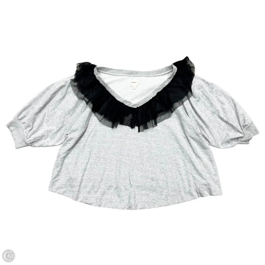 Sweatshirt Crewneck By Maeve In Black & Grey, Size: 2x