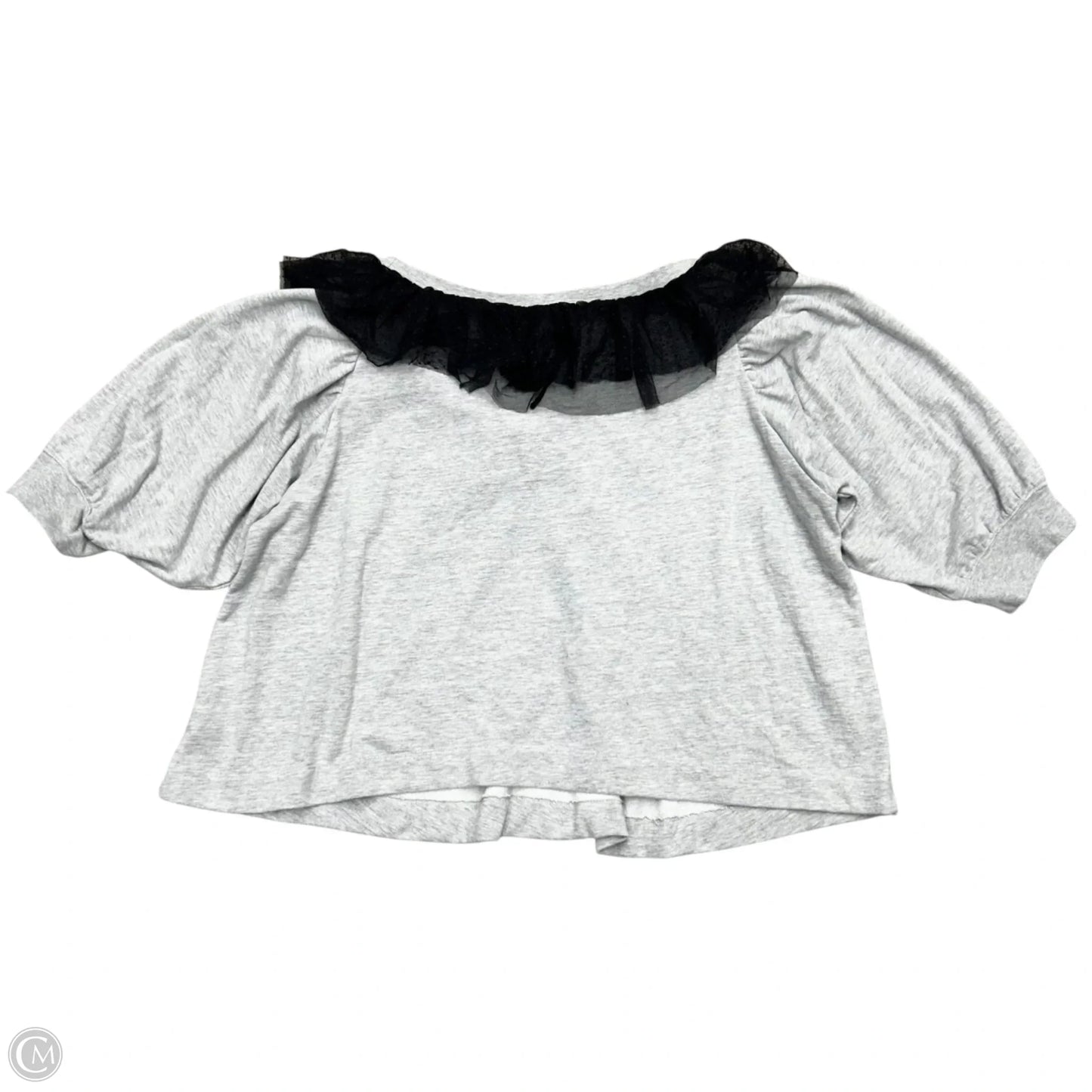 Sweatshirt Crewneck By Maeve In Black & Grey, Size: 2x