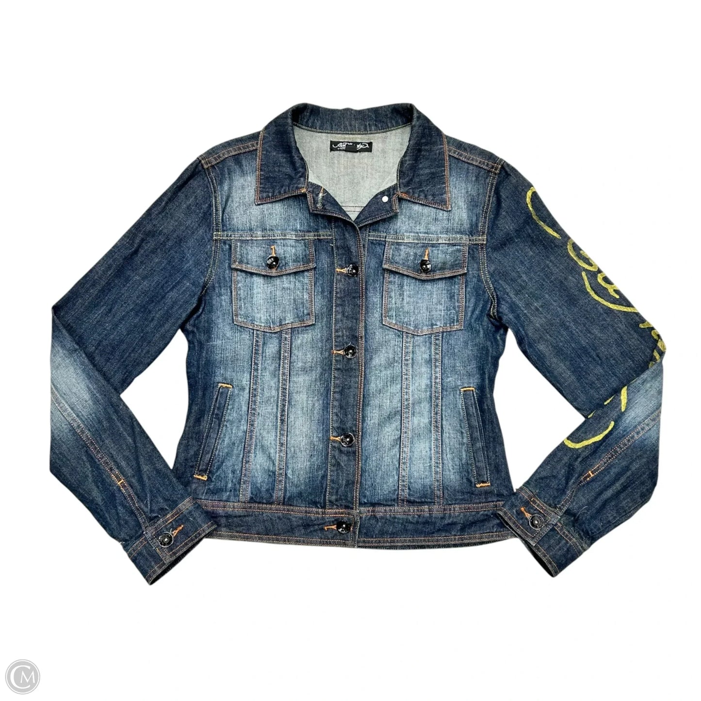 Jacket Denim By Ed Hardy In Blue Denim, Size: M