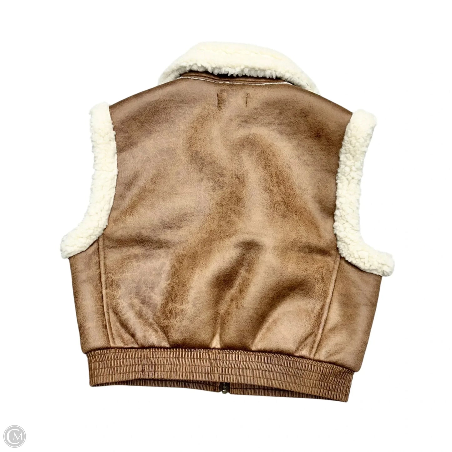 Vest Faux Fur & Sherpa By Loft In Brown & Cream, Size: Xxsp