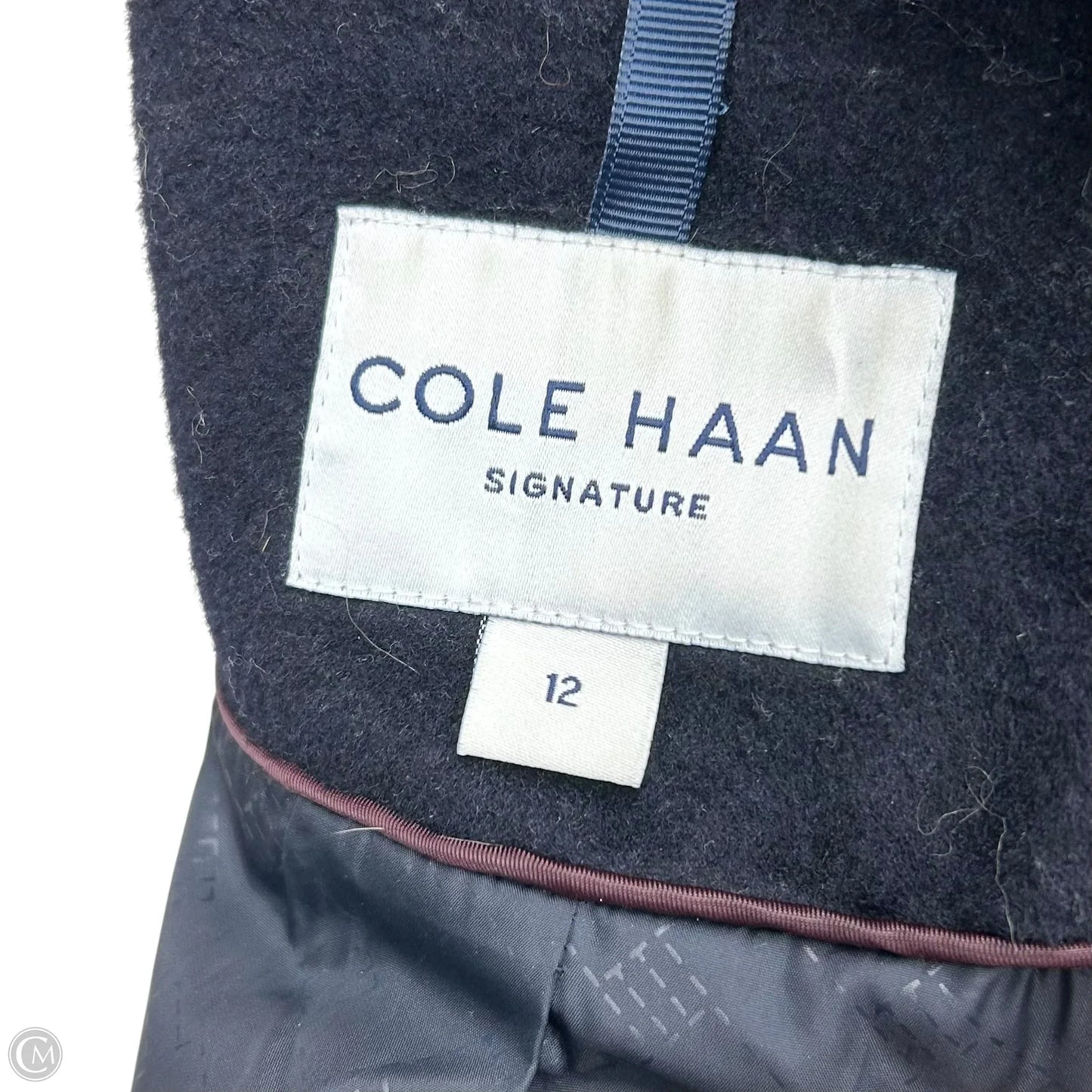 Coat Peacoat By Cole-haan In Navy, Size: L