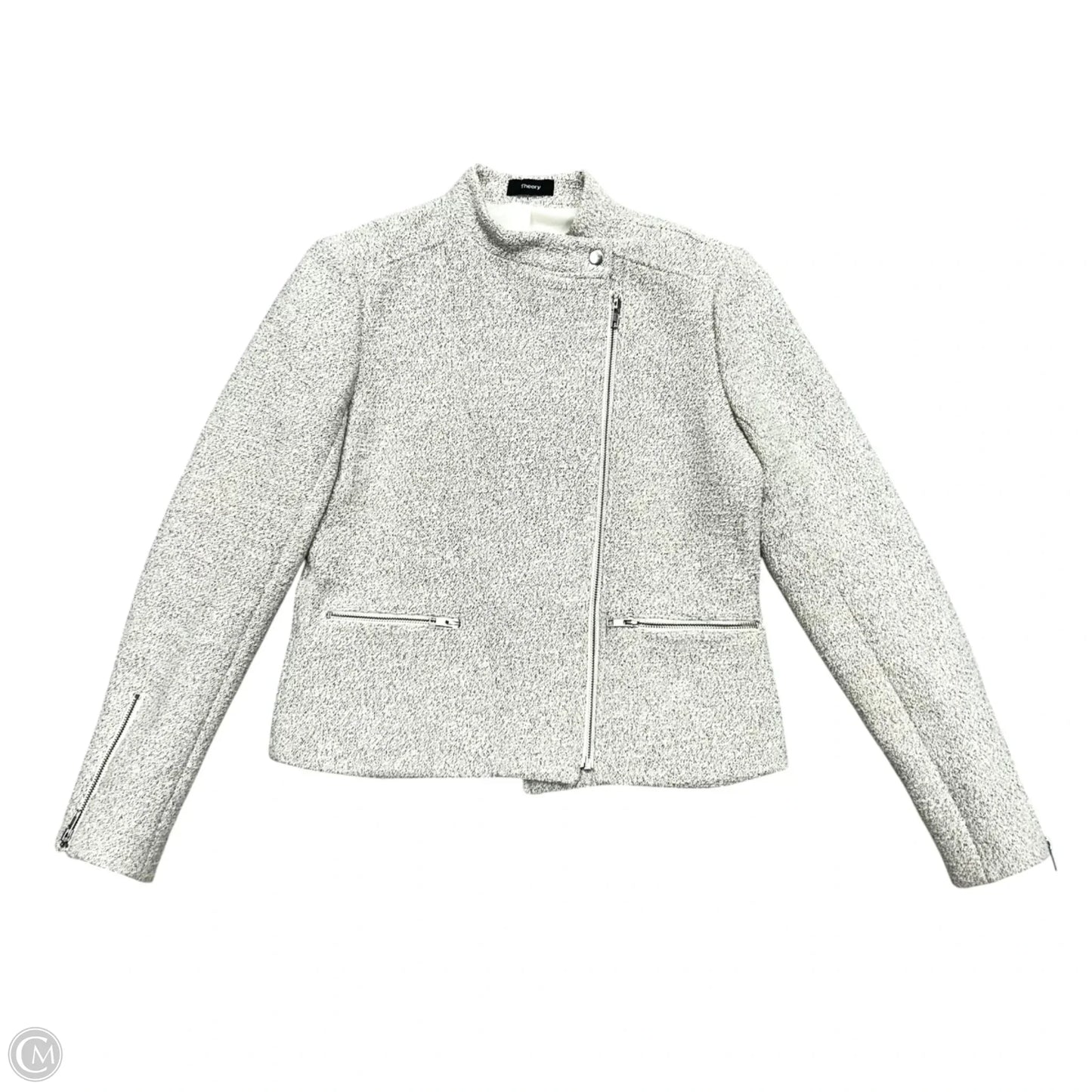 Jacket Moto By Theory In Cream, Size: L
