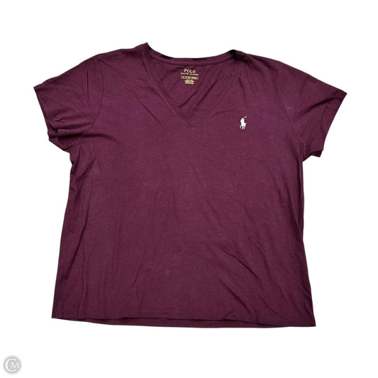 Top Short Sleeve By Polo Ralph Lauren In Maroon, Size: Xl