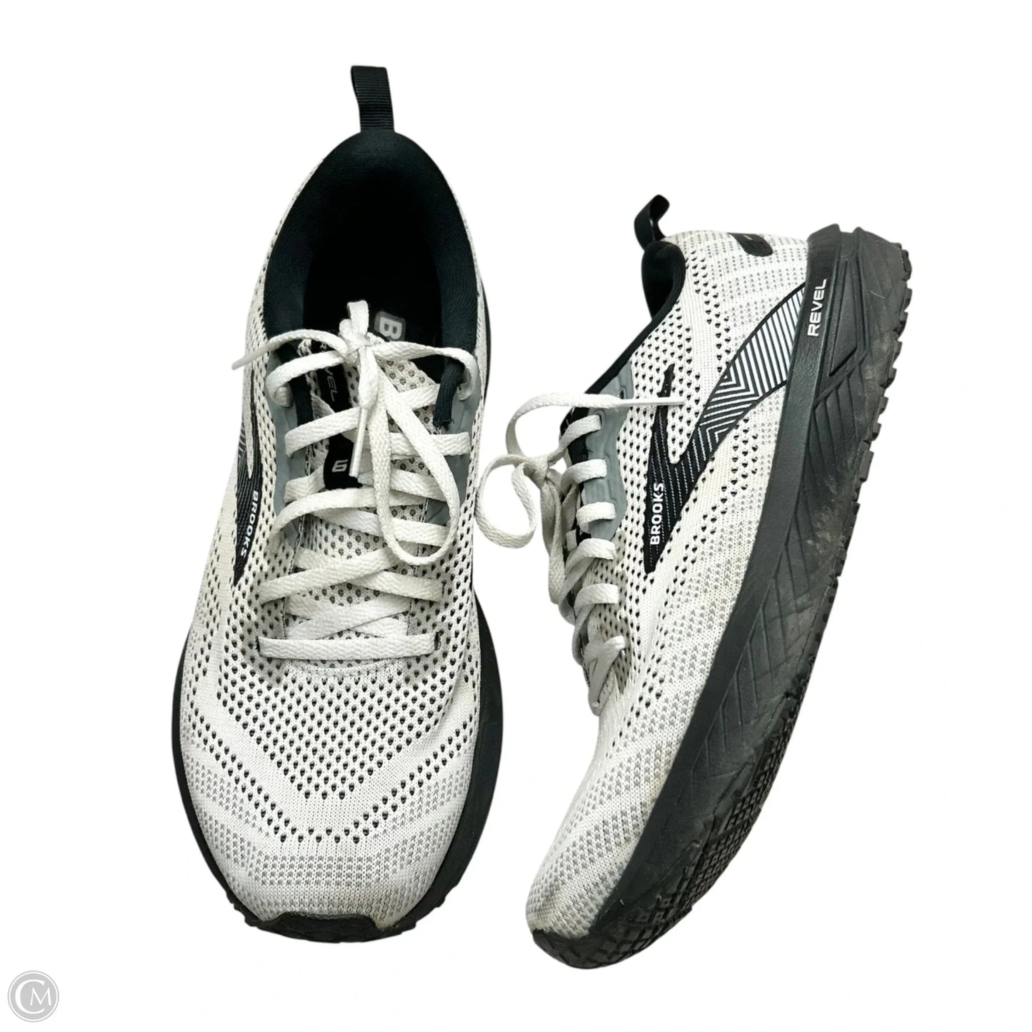 Shoes Athletic By Brooks In Black & White, Size: 8.5