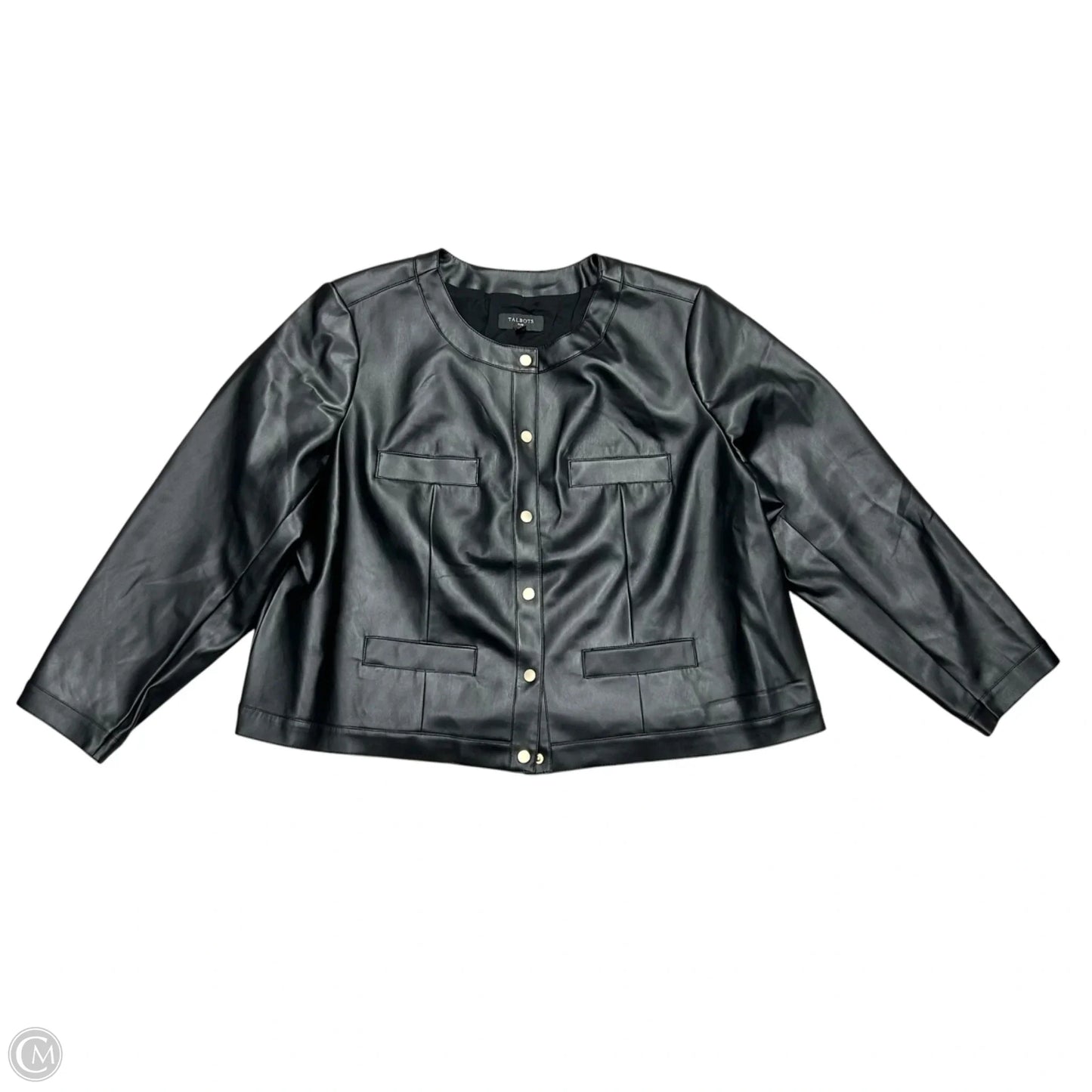 Jacket Moto By Talbots In Black, Size: 3x