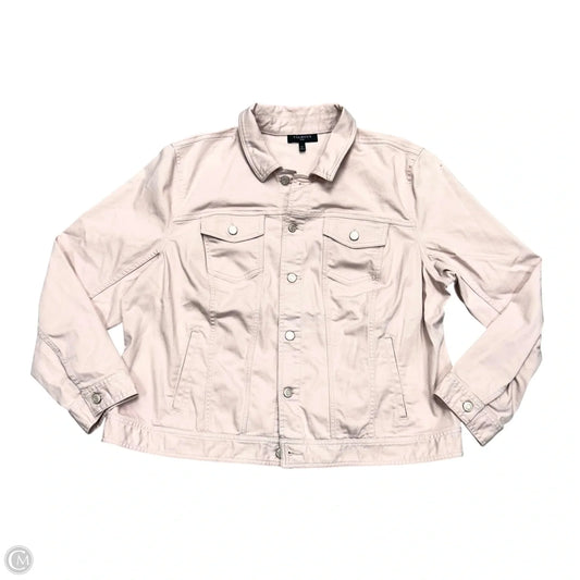 Jacket Denim By Talbots In Pink Denim, Size: 3x