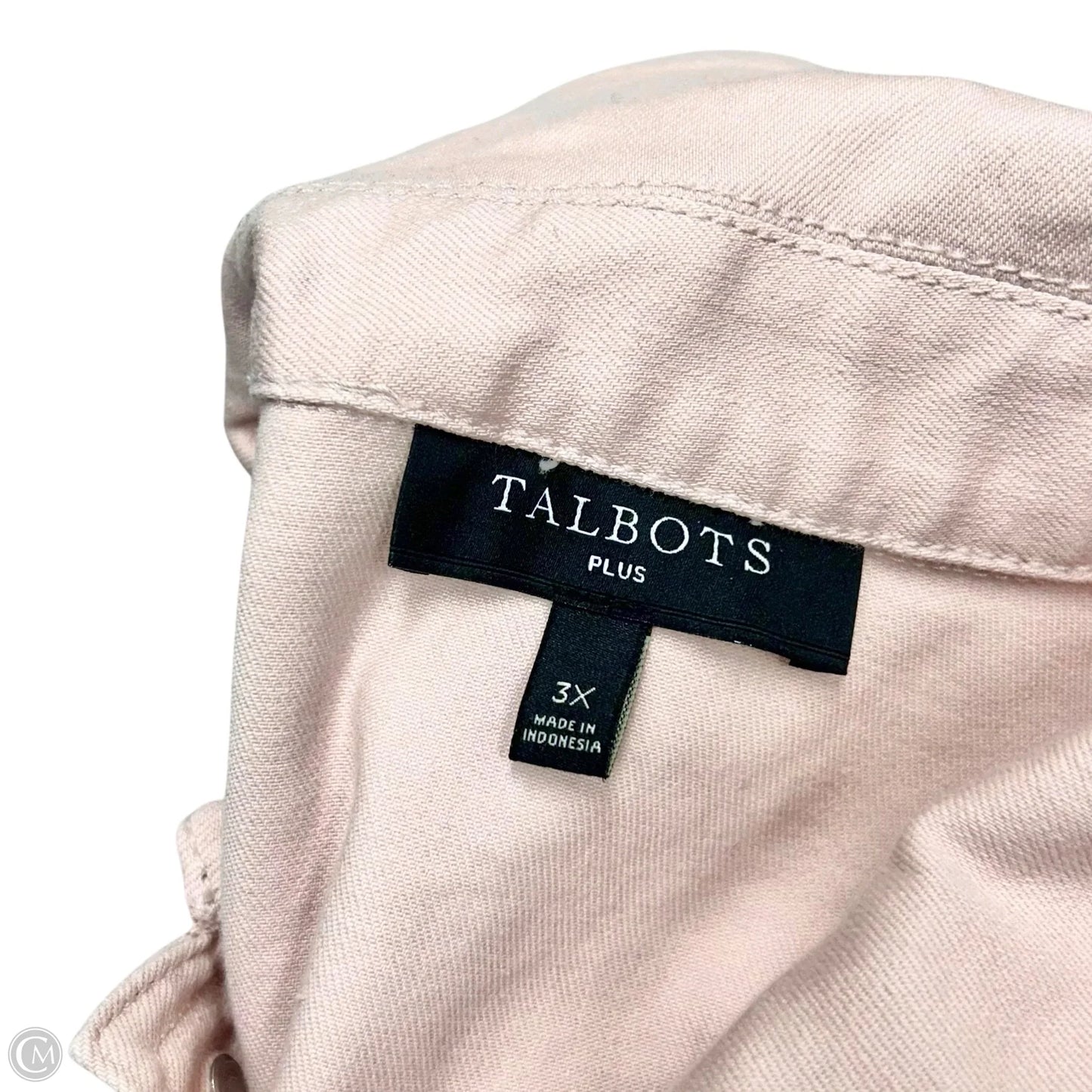 Jacket Denim By Talbots In Pink Denim, Size: 3x