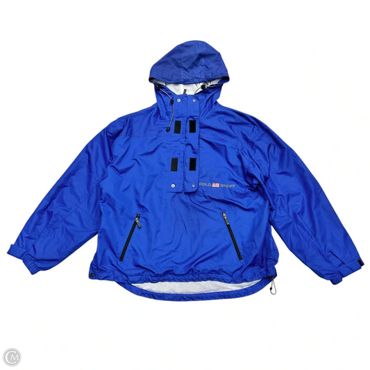 Jacket Windbreaker By Polo Ralph Lauren In Blue, Size: Xl
