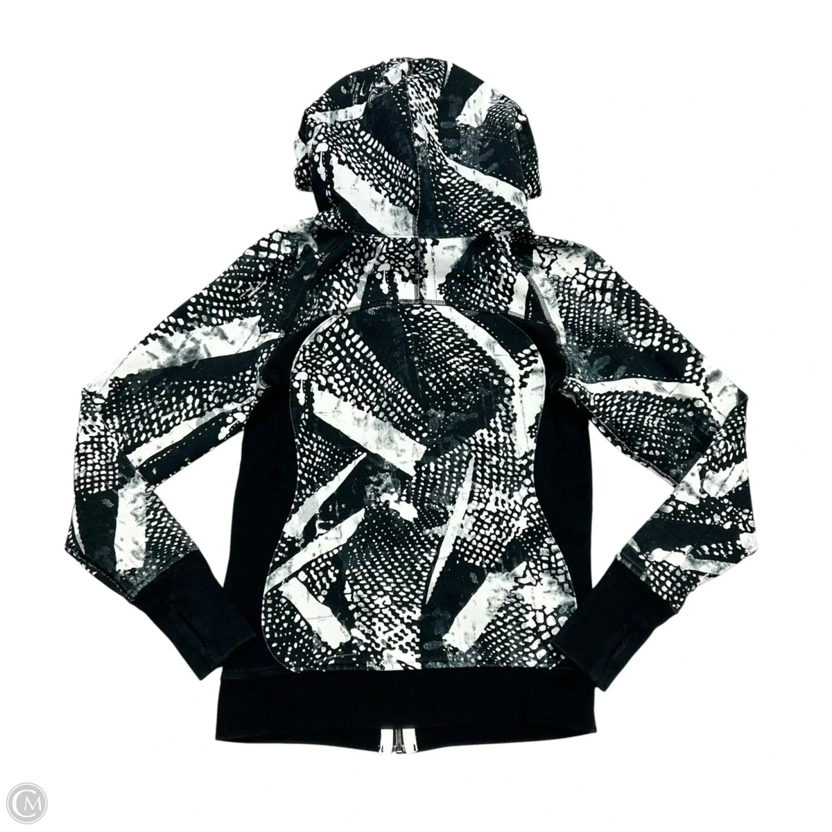 Athletic Jacket By Lululemon In Black & White, Size: S
