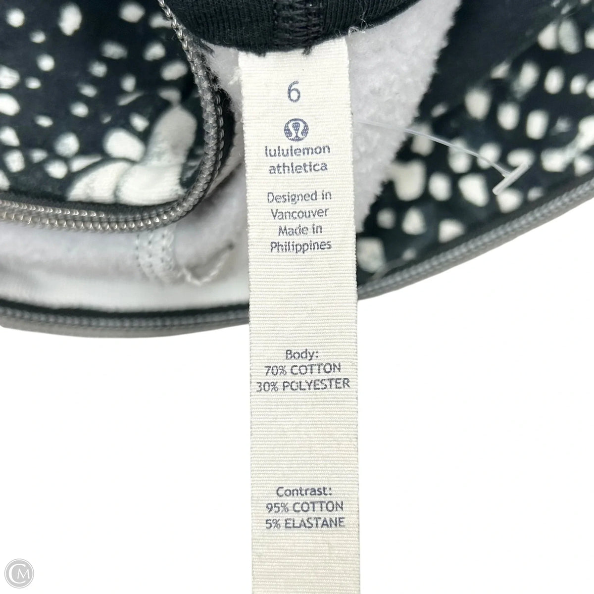 Athletic Jacket By Lululemon In Black & White, Size: S