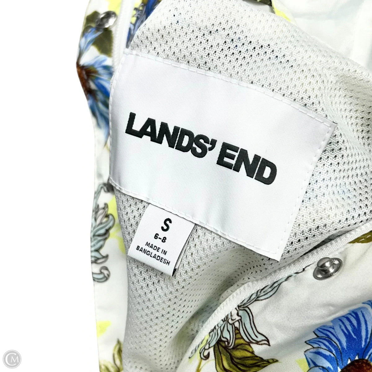 Jacket Windbreaker By Lands End In Floral Print, Size: S
