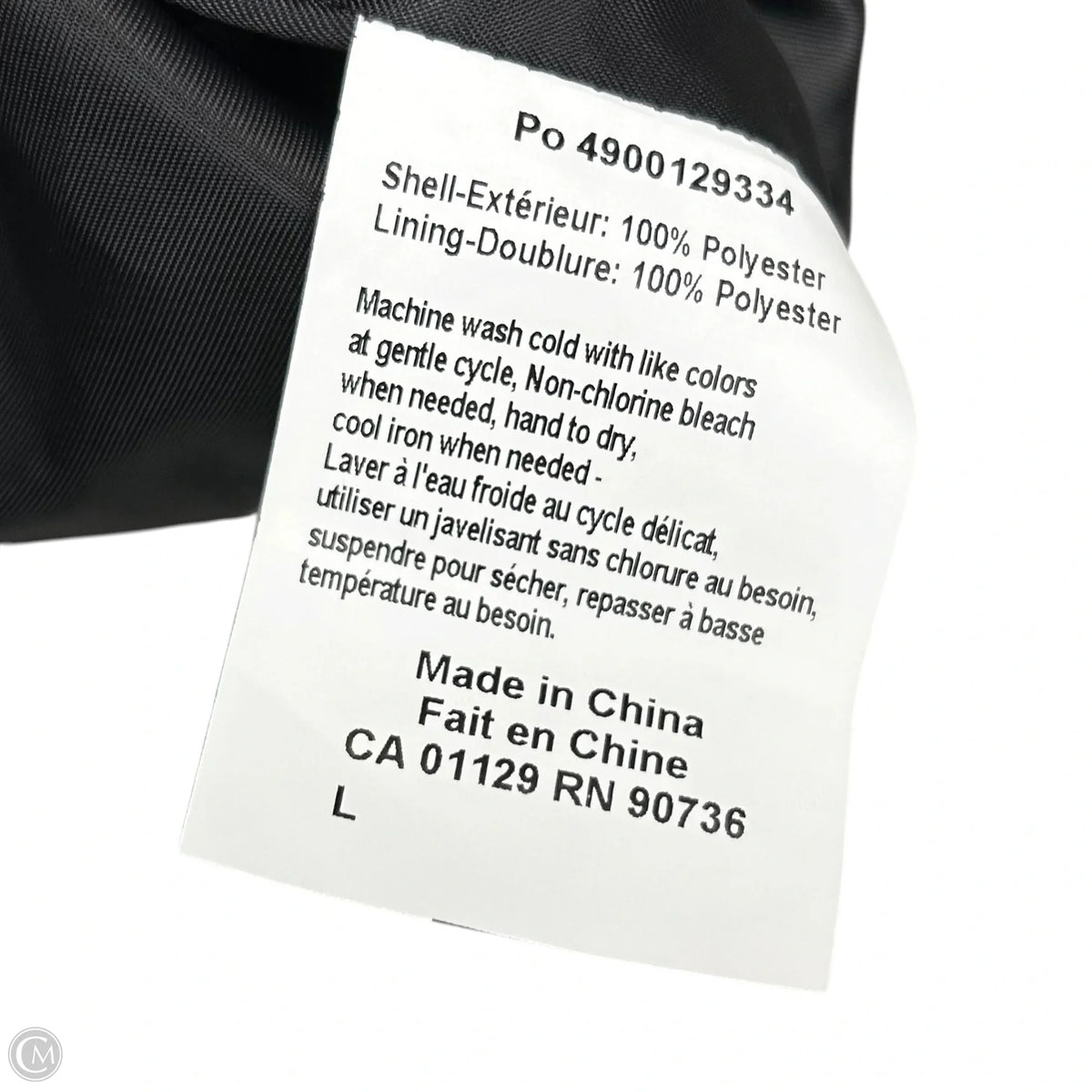 Jacket Other By Calvin Klein In Black, Size: L