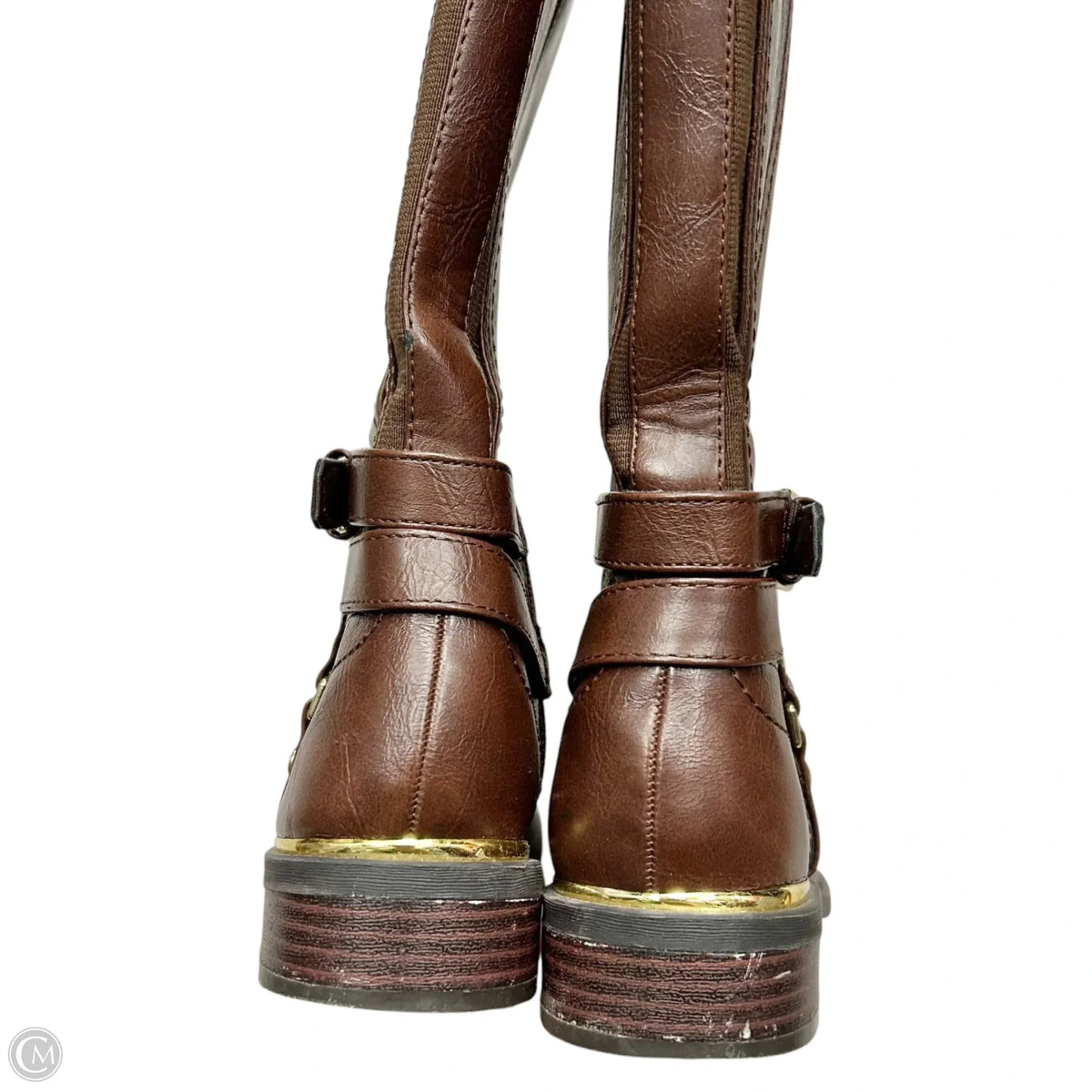 Boots Knee Heels By Guess In Brown, Size: 6