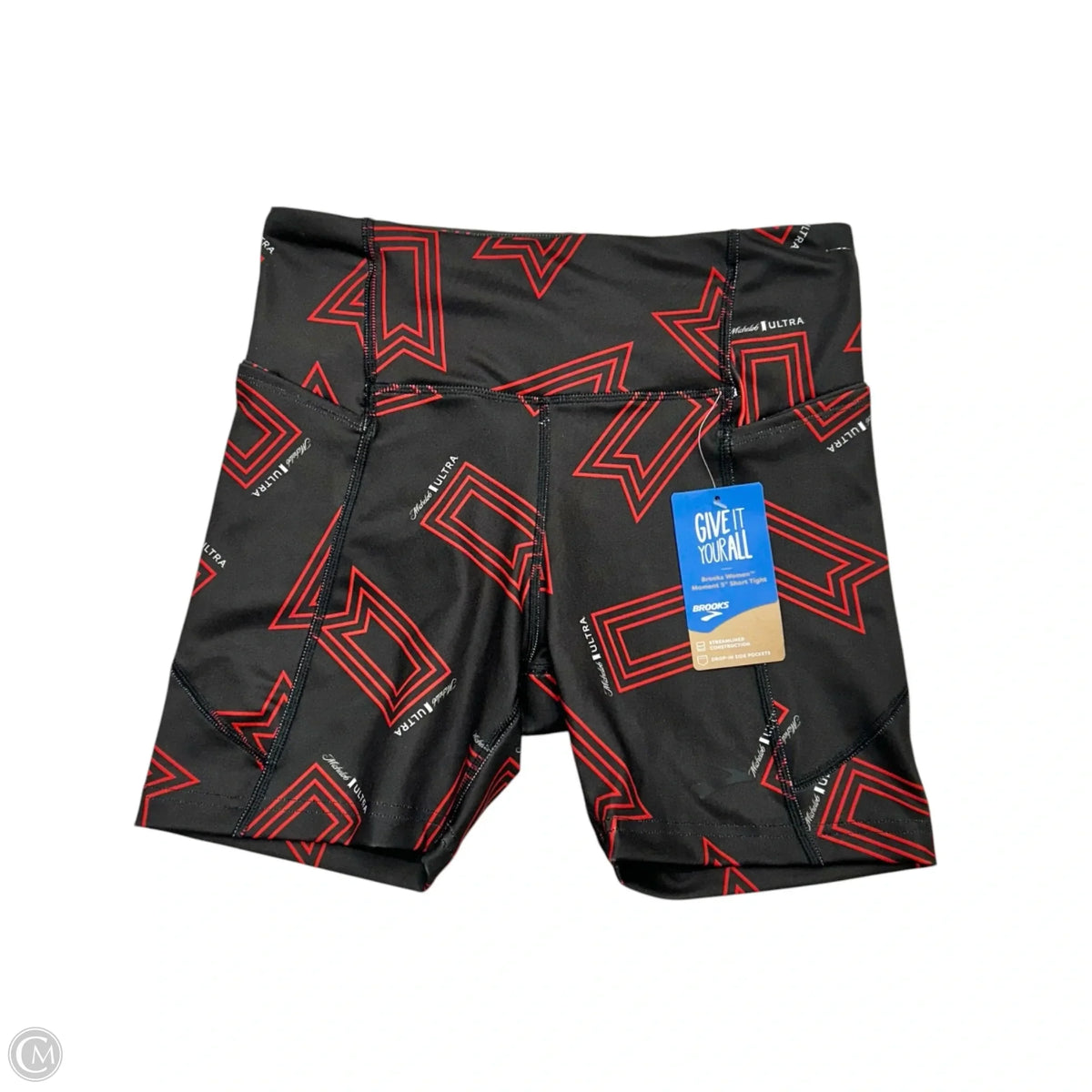 Athletic Shorts By Brooks In Black & Red, Size: S