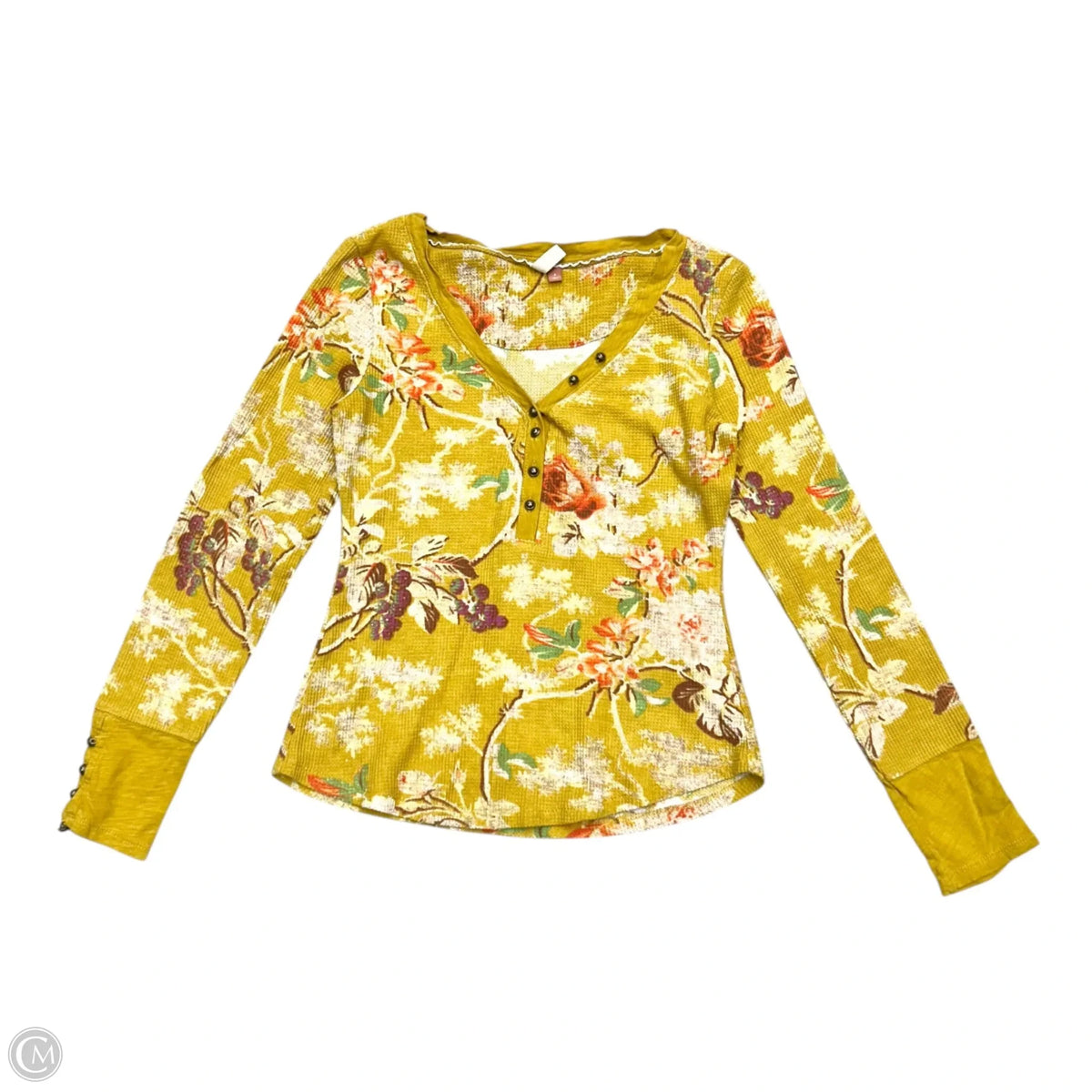 Top Long Sleeve By Pilcro In Yellow, Size: S