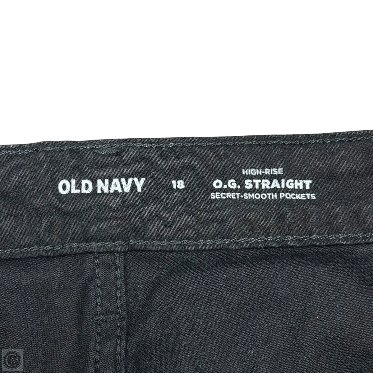 Jeans Straight By Old Navy In Black Denim, Size: 18
