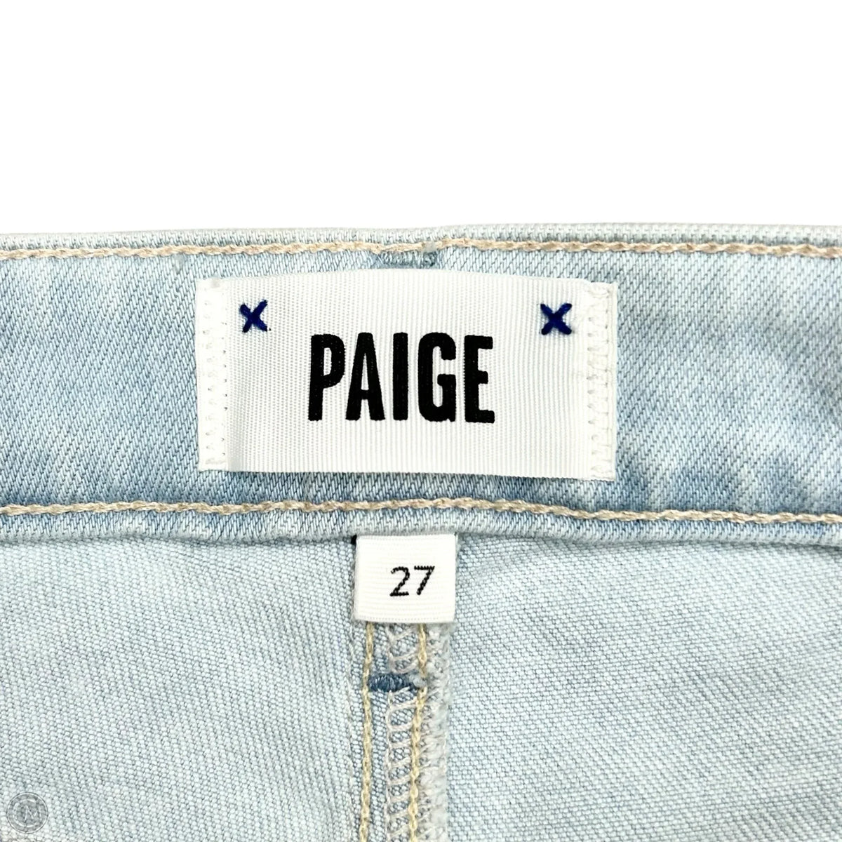 Jeans Straight By Paige In Blue Denim, Size: 4