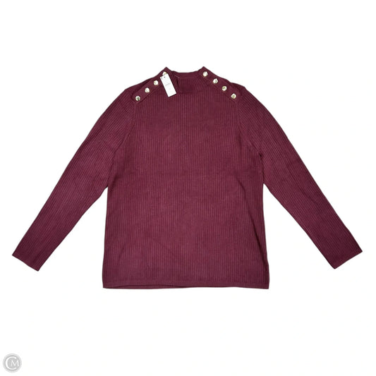 Top Long Sleeve By Talbots In Maroon, Size: 1x