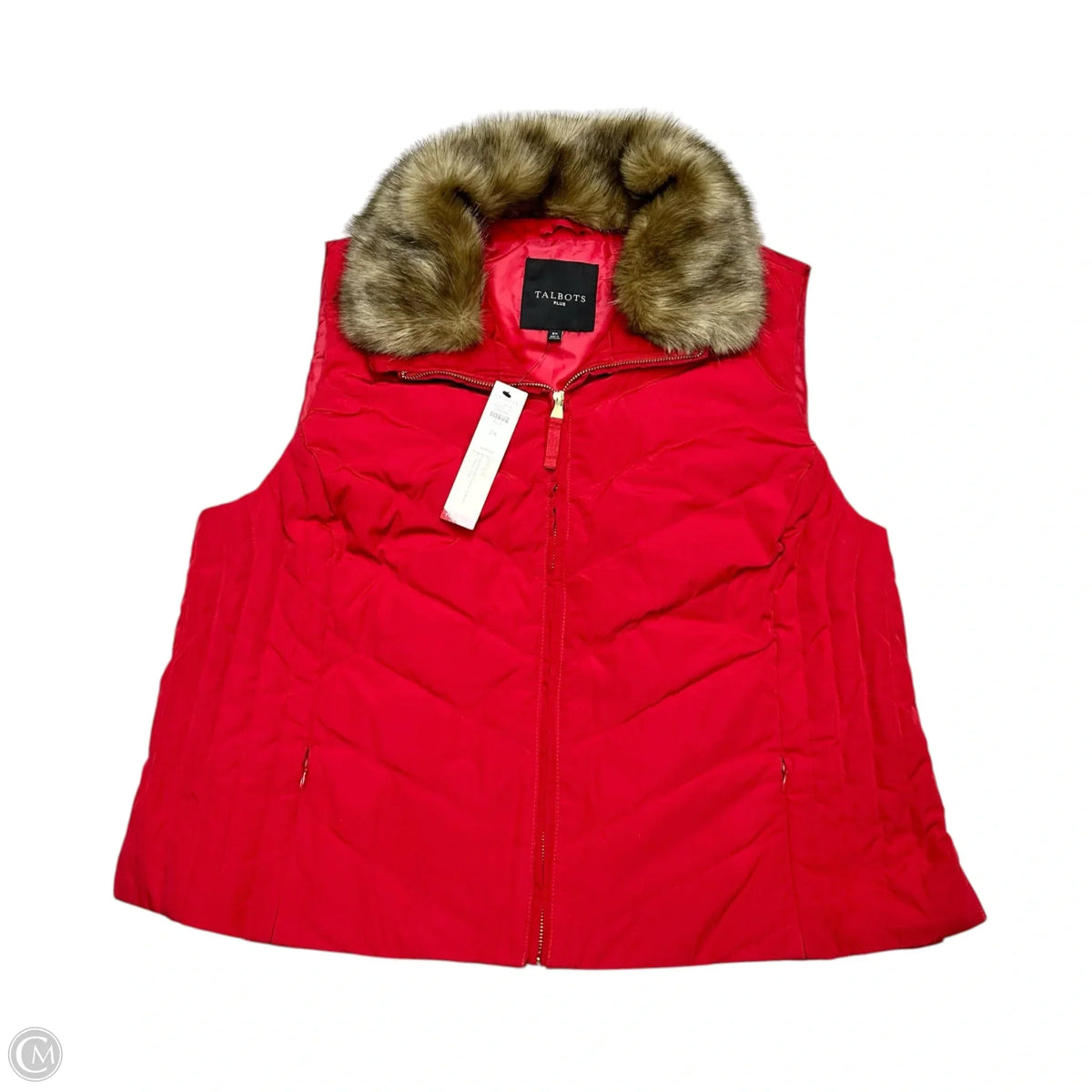Vest Puffer & Quilted By Talbots In Red, Size: 2x