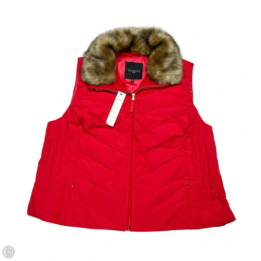 Vest Puffer & Quilted By Talbots In Red, Size: 2x