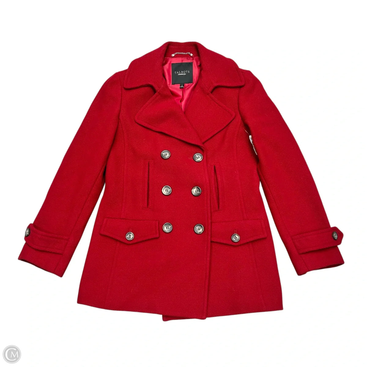 Coat Peacoat By Talbots In Red, Size: S