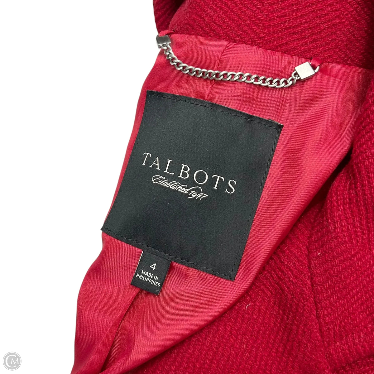 Coat Peacoat By Talbots In Red, Size: S