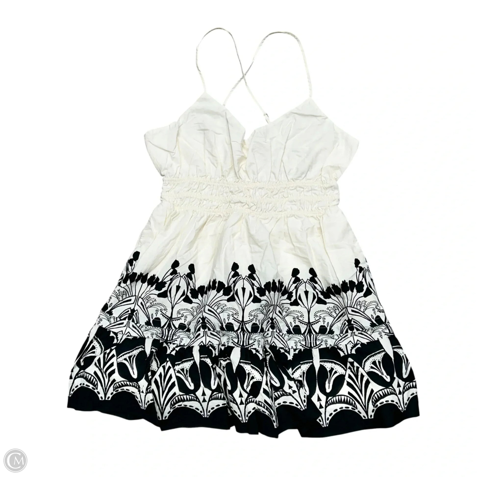 Dress Casual Short By Anthropologie In Black & Cream, Size: M