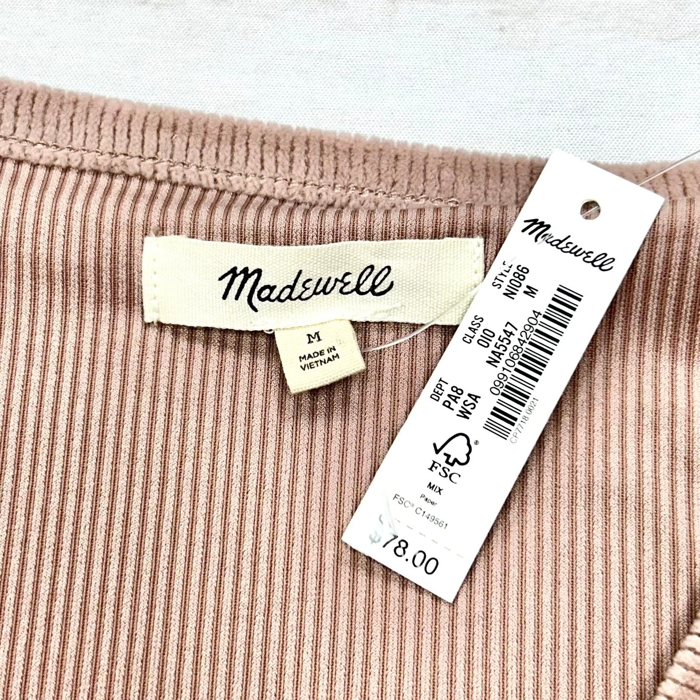 Top Long Sleeve By Madewell In Mauve, Size: M