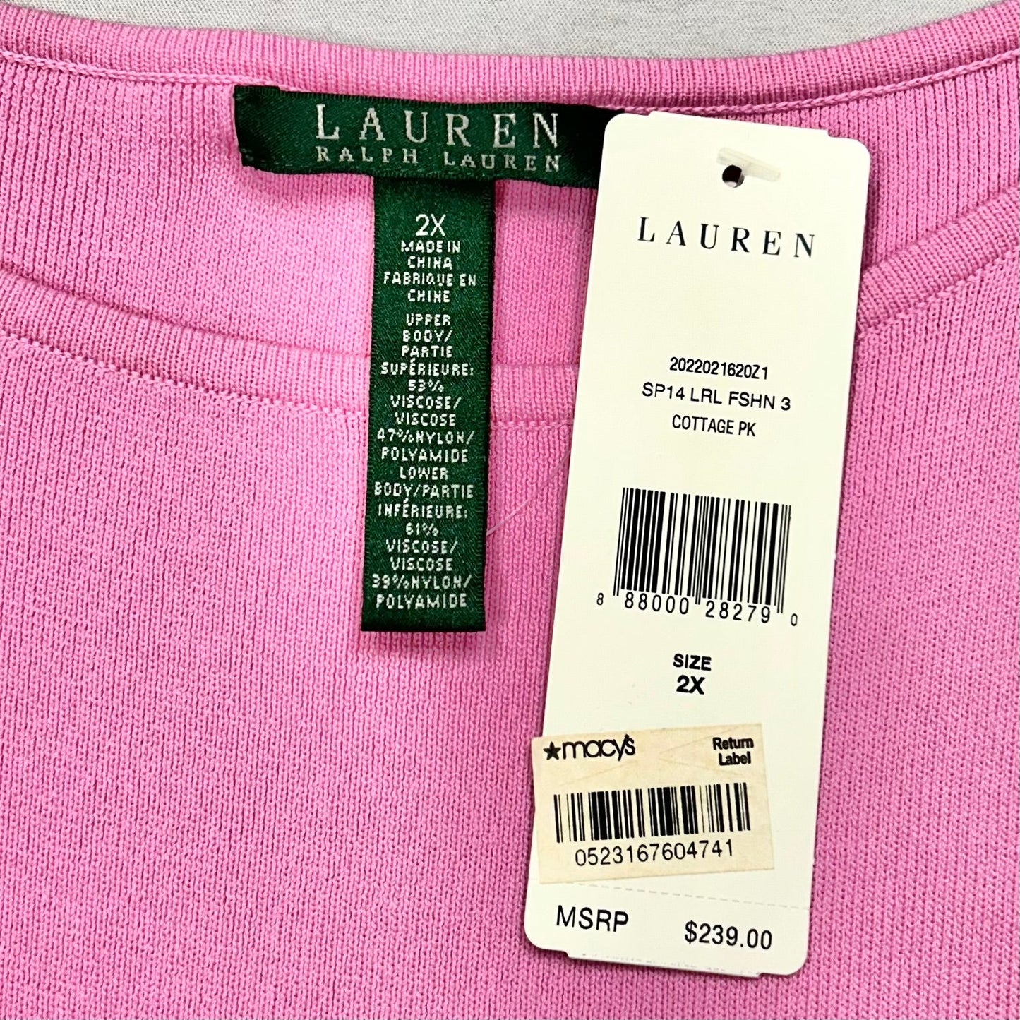 Dress Casual Midi By Lauren By Ralph Lauren In Pink, Size: 2x