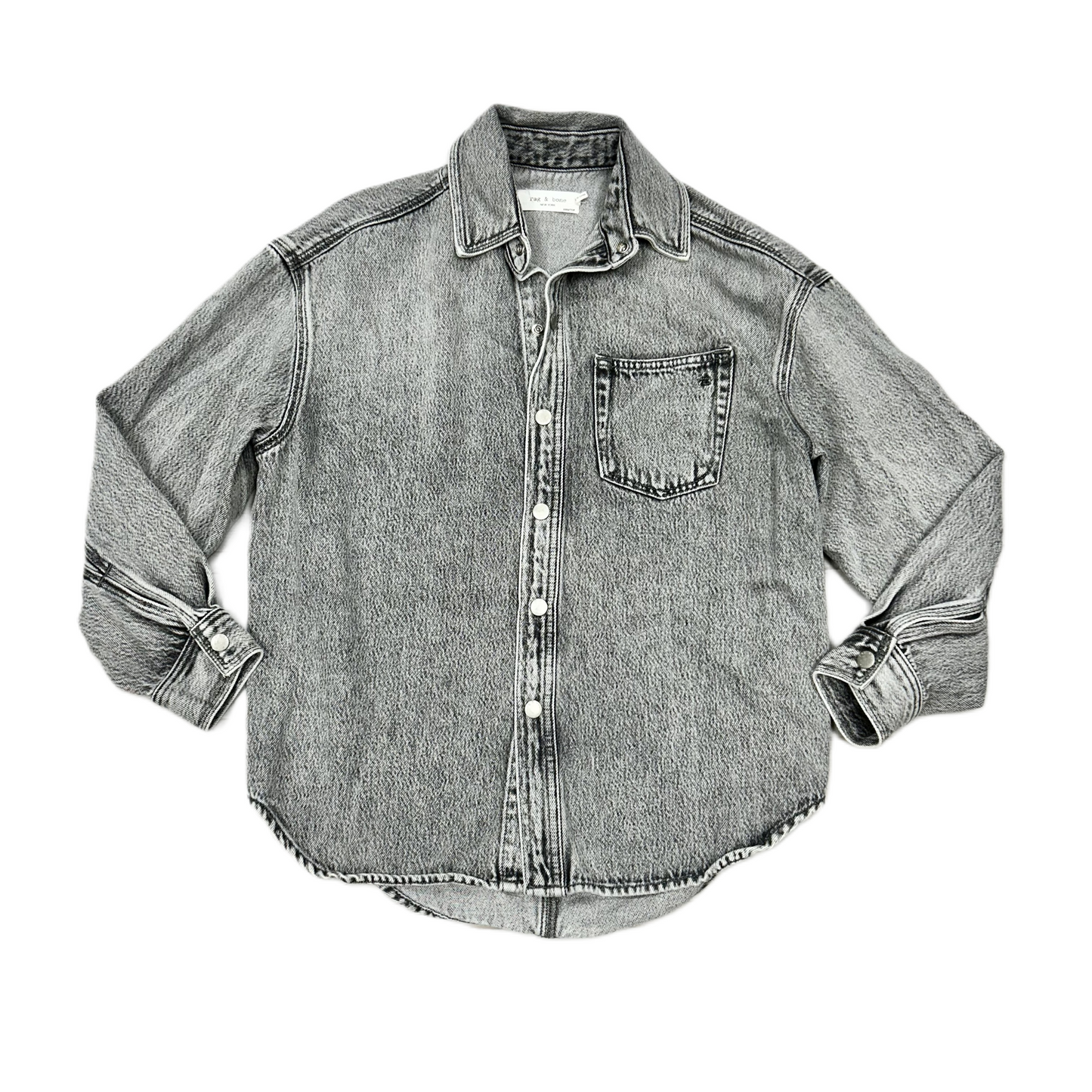 Jacket Shirt By Rag And Bone In Grey Denim, Size: Xxs