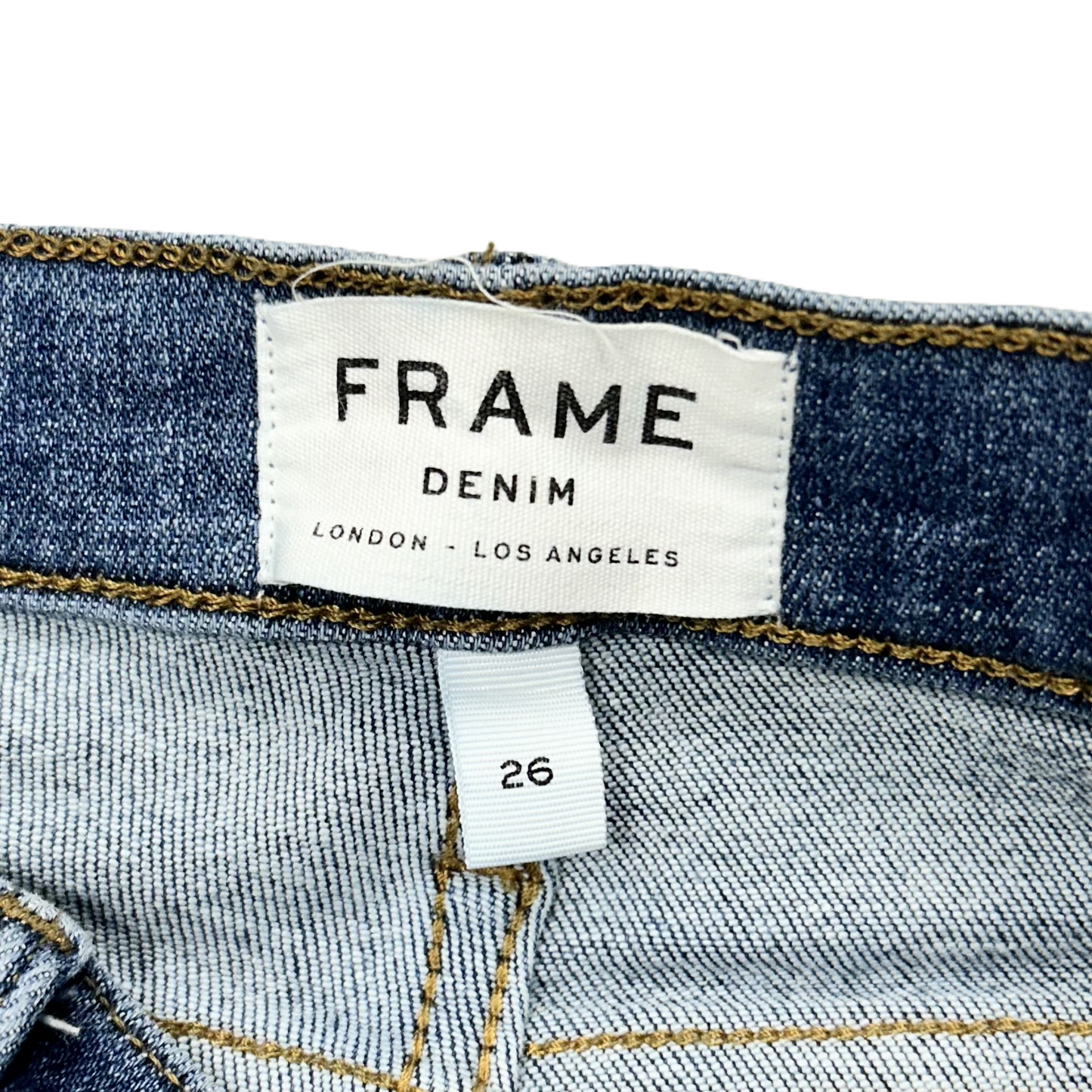 Jeans Skinny By Frame In Blue Denim, Size: 2