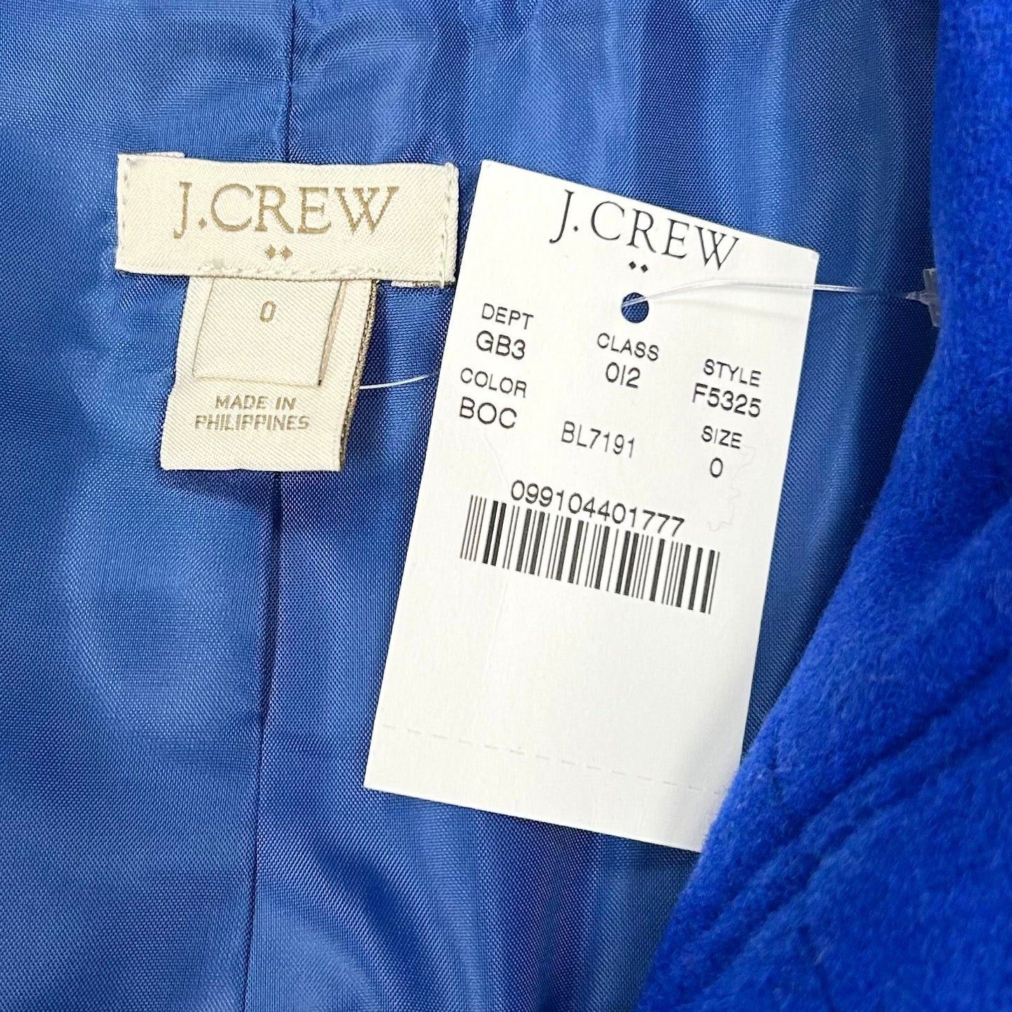 Coat Peacoat By J. Crew In Blue, Size: Xs