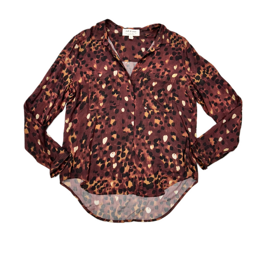 Top Long Sleeve By Cloth & Stone In Black & Red, Size: M