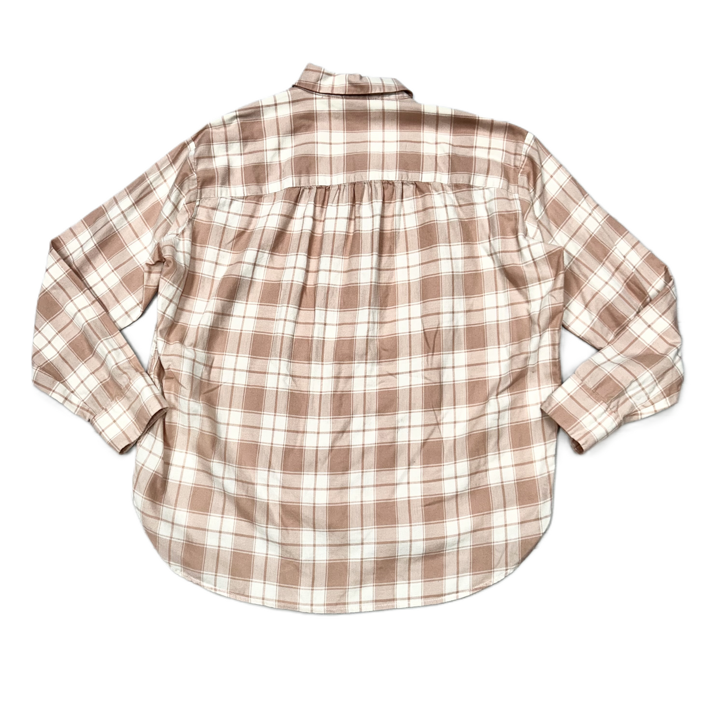 Top Long Sleeve By Madewell In Plaid Pattern, Size: S