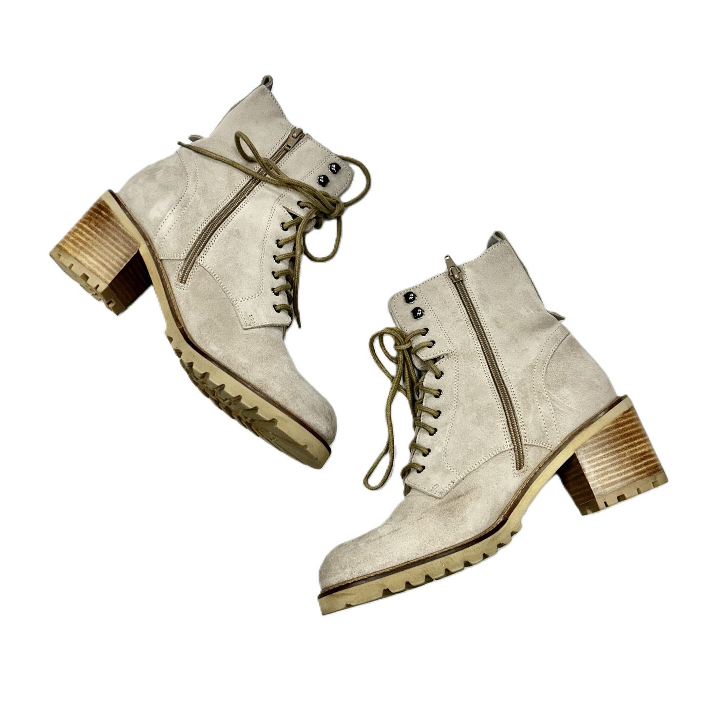 Boots Leather In Taupe, Size: 10