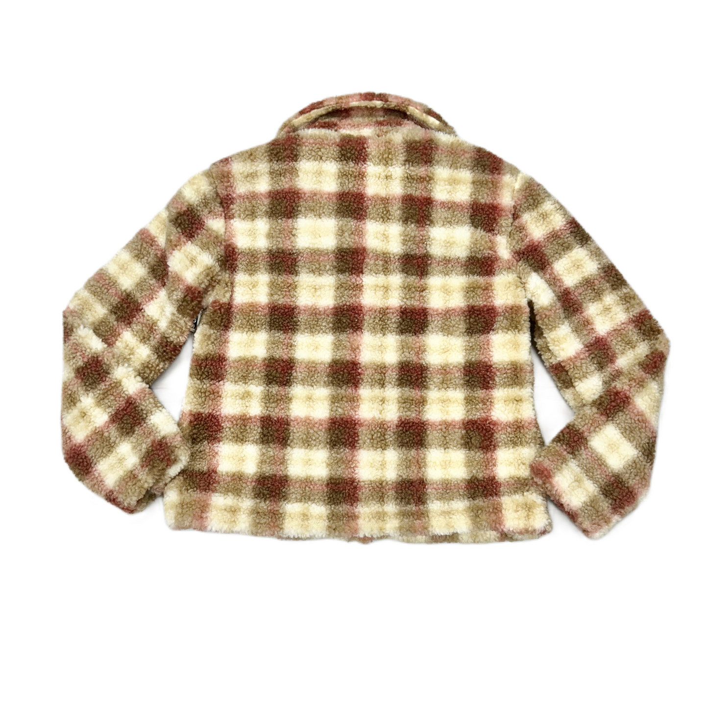 Coat Faux Fur & Sherpa By Avec Les Filles In Plaid Pattern, Size: Xs