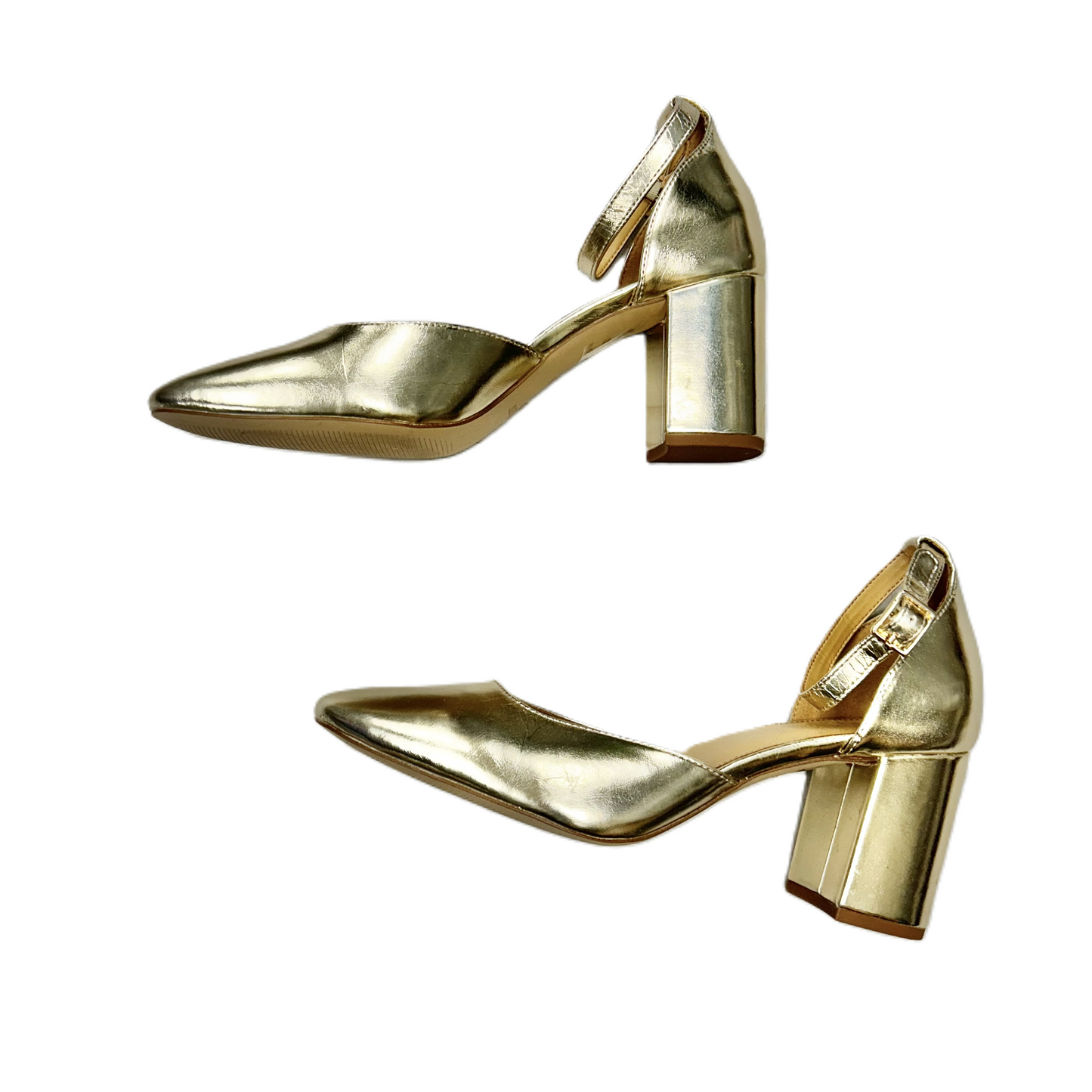 Shoes Heels Block By J. Crew In Gold, Size: 10