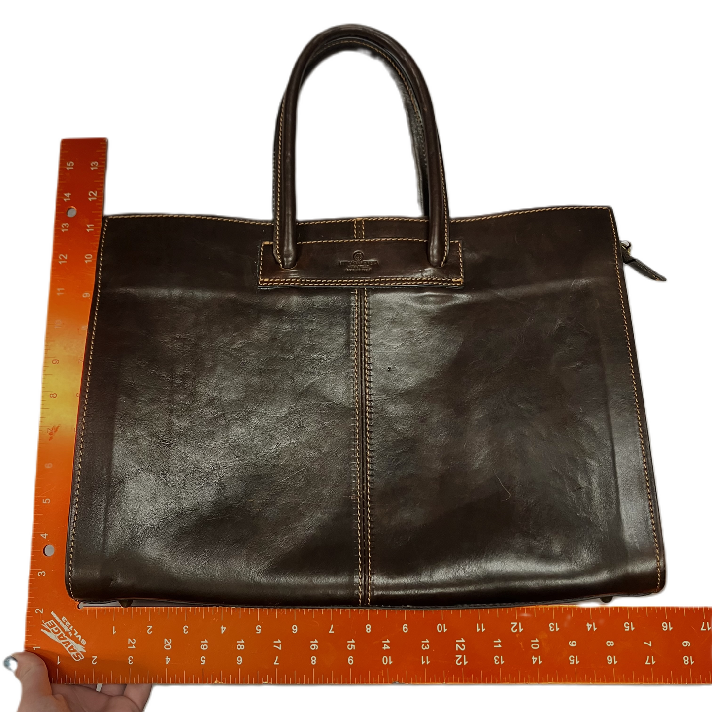 Handbag Leather By Cmb, Size: Large