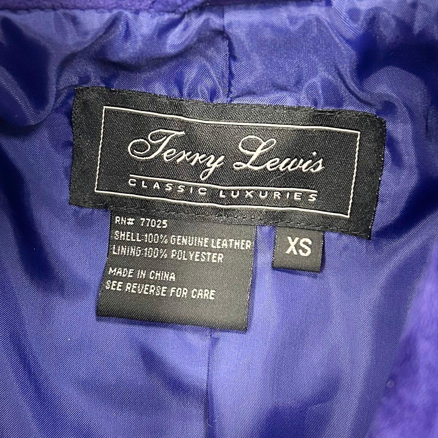 Jacket Leather By Terry Lewis In Purple, Size: Xs