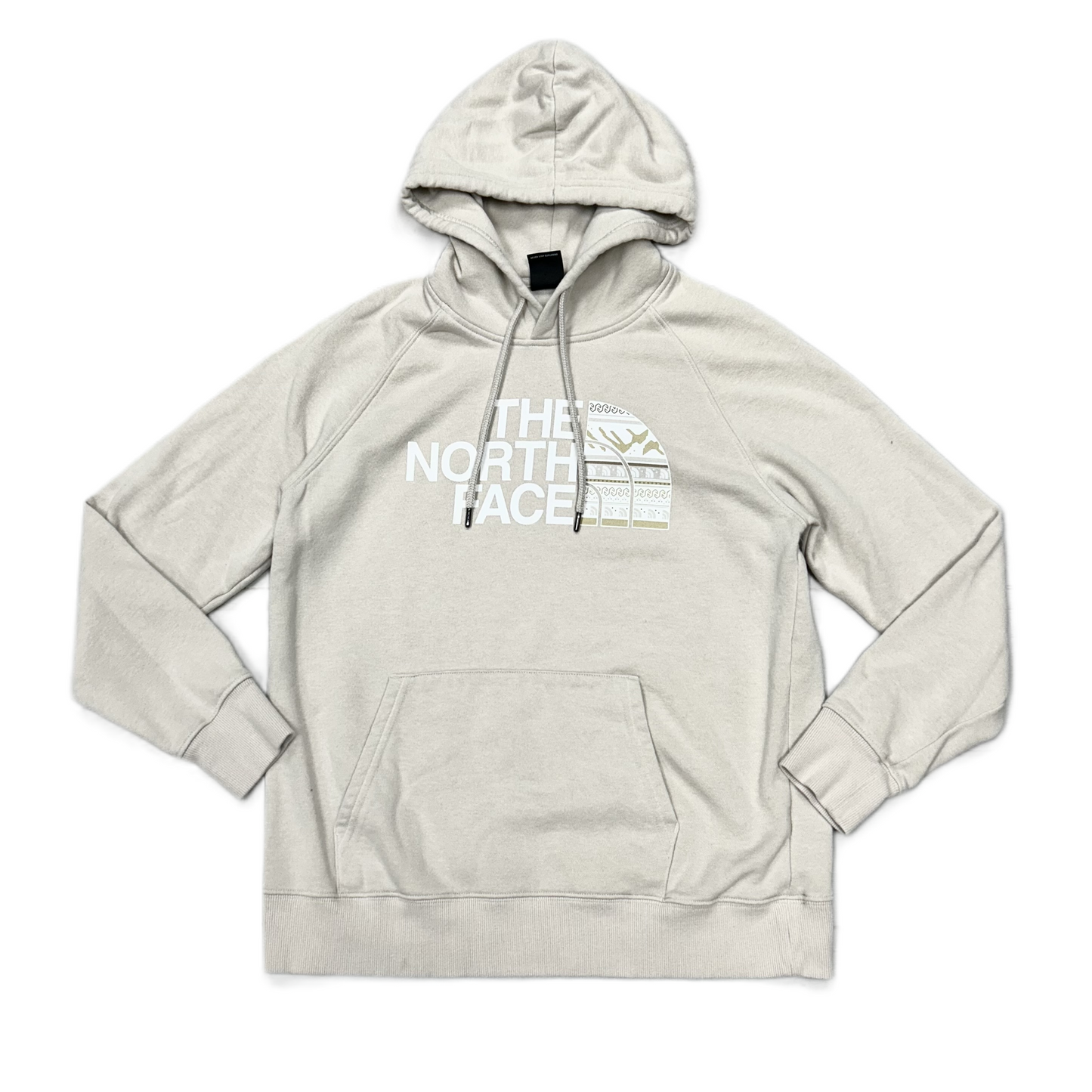 Athletic Sweatshirt Hoodie By The North Face In Beige, Size: M