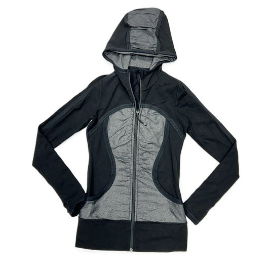 Athletic Jacket By Lululemon In Black & Grey, Size: S