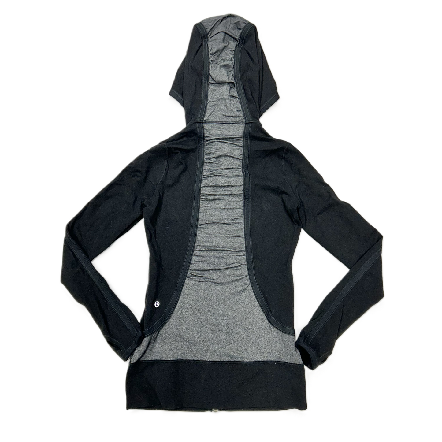 Athletic Jacket By Lululemon In Black & Grey, Size: S