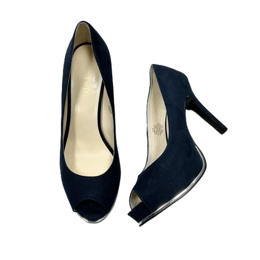 Shoes Heels Platform By Nine West In Navy, Size: 8